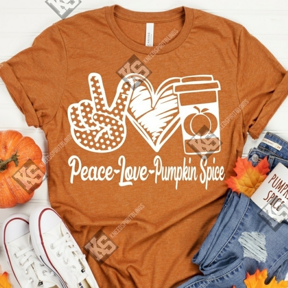 Peace Love and Pumpkin Spice Tee‎